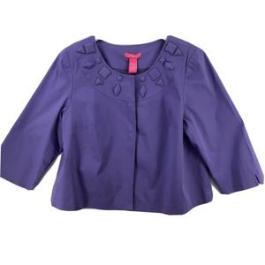 DU VOUR JACKET blazer Top Women’s Size XL 3/4 sleeves Purple